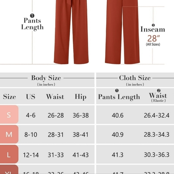 Women's Wide Leg Pants with Pockets Lightweight High Waisted Adjustable Tie Knot - Picture 4 of 4